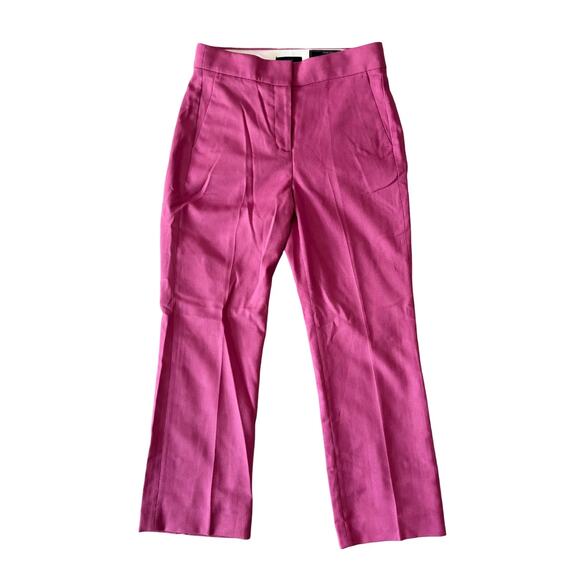 NEW J.CREW Willa Cropped Flare Italian Wool Trouser Pants in Dahlia Pink SZ 4 - Picture 2 of 12